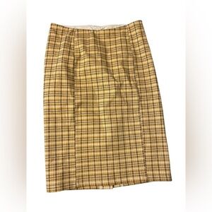 Liverpool Women's Bia Knit Pencil Plaid Skirt Golden Yellow Sz 4